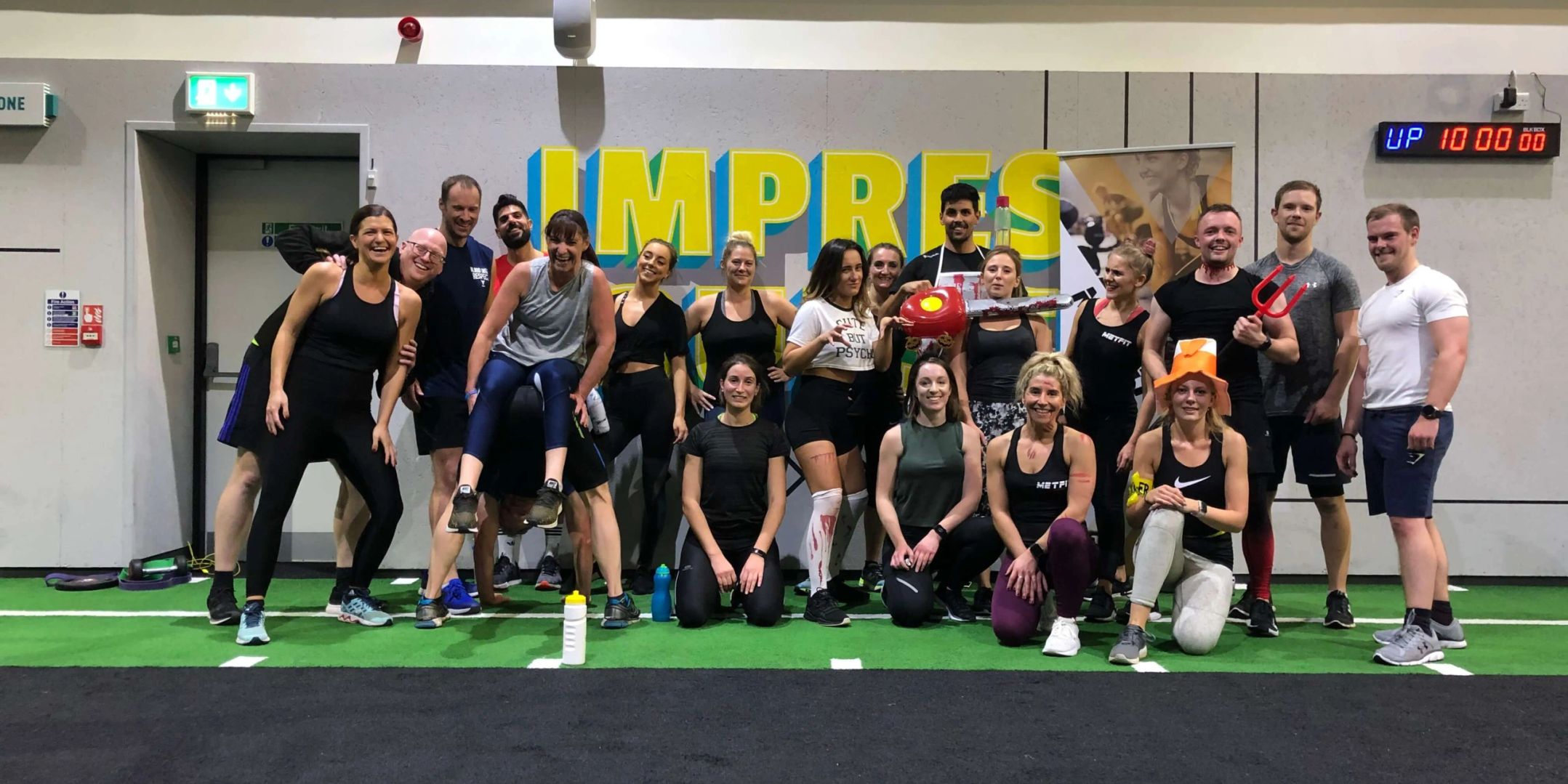 MetFit Halloween themed group class photo at puregym after training session